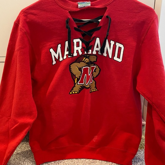 red champion hoodie maryland with lace and cut out - Picture 1 of 4